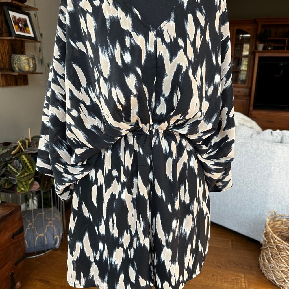 Black and Cream Romper - XS